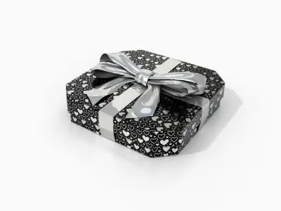 Gift Boxes - Flat Set with Glossy Ribbon Bow 