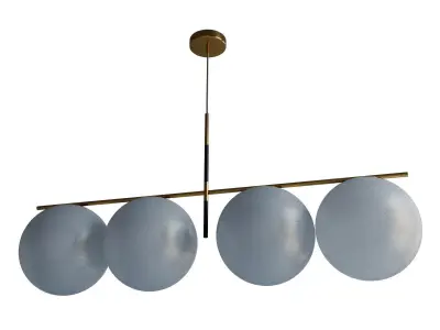 Maxim Vesper 4-Light Pendant Satin Brass 3D model