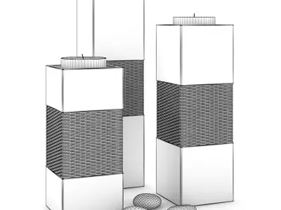 Wooden Candlesticks 3D model
