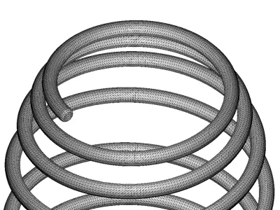 Antique Brass Compression Spring 3D model