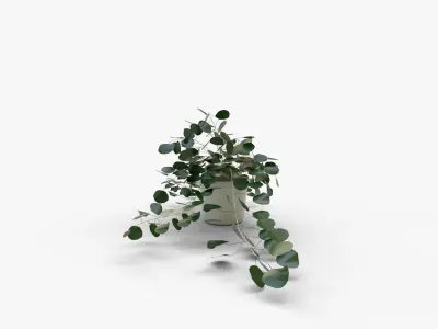Faux Potted Trailing Leaf Plant 3D model