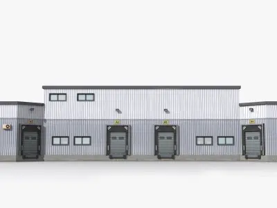 Factory x8 Low-poly 3D model