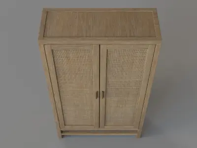 Blake Grey Wash 2-Door Cabinet 3D model