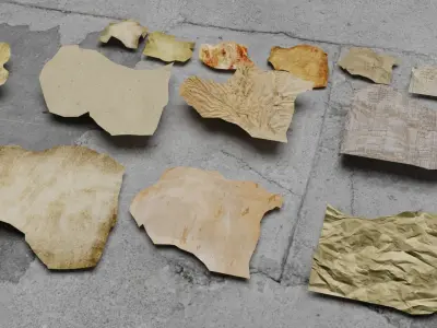 Postapocalyptic paper trash Low-poly 3D model