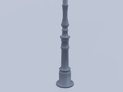 Historical gas lantern Low-poly 3D model