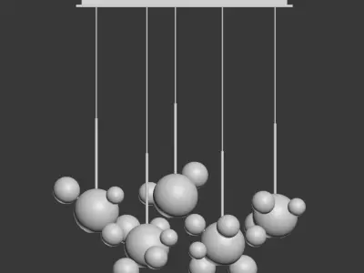 Giopato Coombes Bolle Zigzag Chandelier 24 Bubbles 3D model