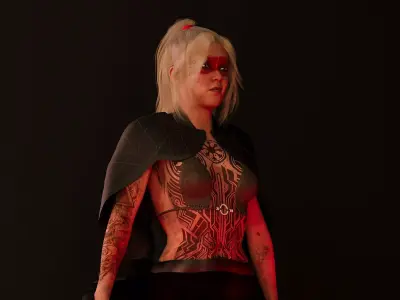 Female Sith Warior Dual Saber Rigged 3d Character 3D model