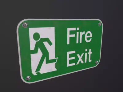 Plastic Exit Sign 3D Model Low-poly 3D model