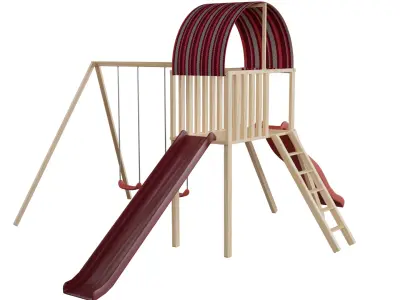 Swing Set Low-poly 3D model purchase
