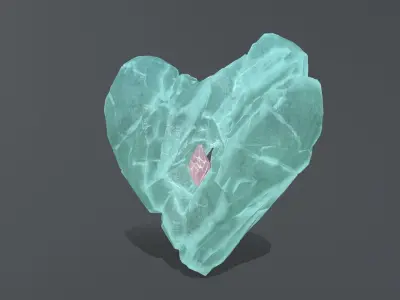 Broken Heart Low-poly 3D model