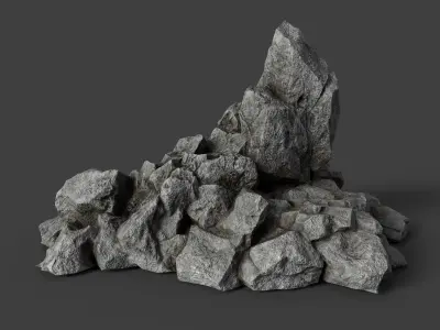 Rock 6-7 Low-poly 3D model