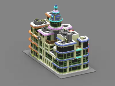 House Voxel - 32 Low-poly 3D model