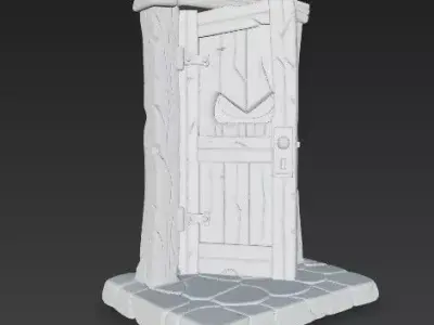 The Haunted Door  Spooky Halloween 3D Model 3D print model