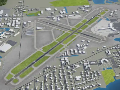 Sarasota - Bradenton International Airport - SRQ Low-poly 3D model