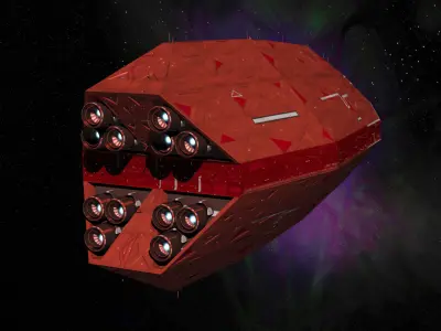 Starship star trek xenoblade spaceship Low-poly 3D model