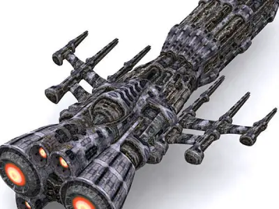 3DRT - Sci-Fi Norad Battleship - Ethev Low-poly 3D model