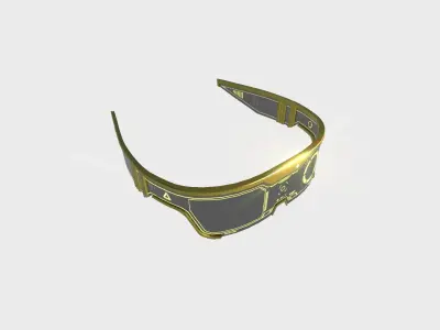 SciFi Glasses Visor 07 Yellow - Character Design Fashion Low-poly 3D model