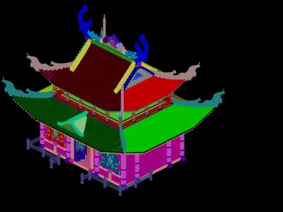 Game Building - Yan overlooking the house 02 3D model