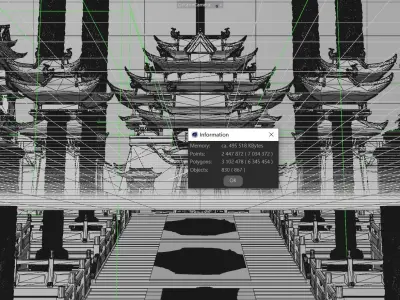 Palace Suspended Island Palace Fairyland Archway Forbidden City 3D model