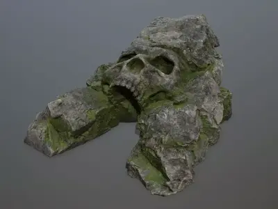 Skull Cave Low-poly 3D model 7