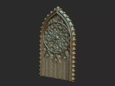 tracery window cathedral church historic ornament architect 3D print model