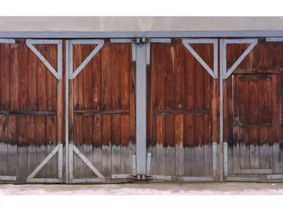 Garage doors old scan Low-poly 3D model
