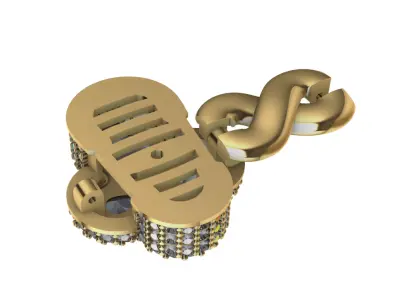 clover cross hiphop bracelet  3D print model