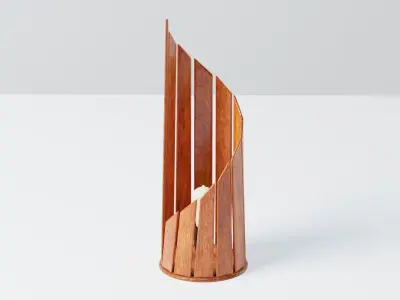 Wooden Spiral Lamp model 2 - Abajour Low-poly 3D model