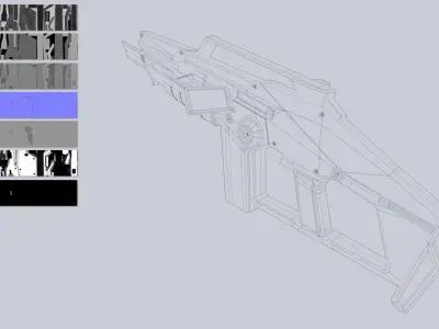 Scifi rifle Low-poly 3D model