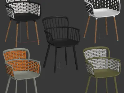 Chairs Eva P and Eva N from Tilia - 5 models 3D model