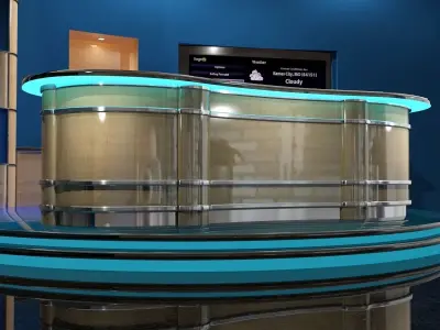 News Room - Talk show Set 3D model