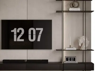 TV Wall-Set 05 3D model