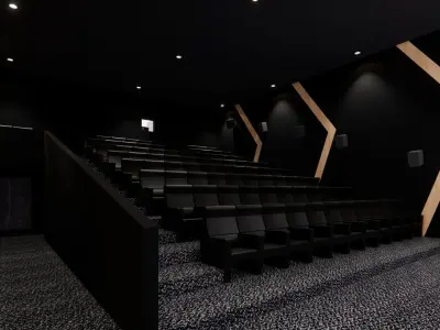 CINEMA ARCADE AND BOWLING ALLEY DESIGN Low-poly 3D model