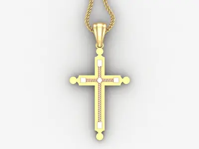 High Cross Pendant Light Gold 18K 4CP096 3D print model