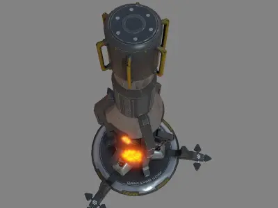Sci Fi Resource Extractor Low-poly 3D model