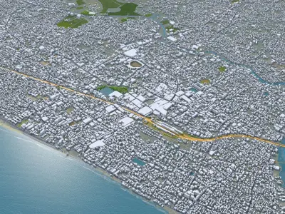Kozhikode Kerala India 35km AI Low-poly 3D model