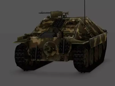 Hetzer Tank 3D Model Low-poly 3D model