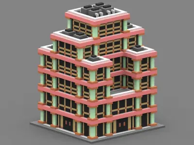 House Voxel - 16 Low-poly 3D model