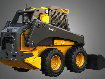 334 P-Tier Skid Steer Loader with Forestry Package - Bucket 3D model