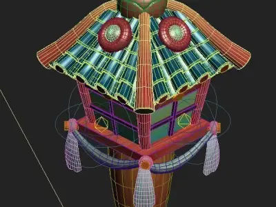 Cartoon hell - hell ghost lights 3D model