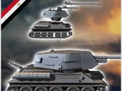 T100 100mm tank destroyer - Egypt Egyptian Cold War Africa Arabi 3D print model purchase