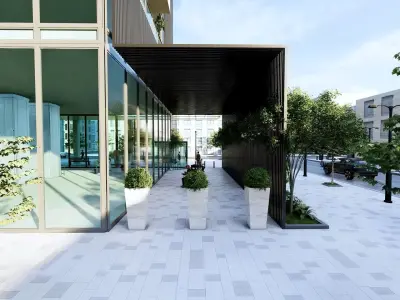 Nexus Corp Office Building Exterior Design 3D model