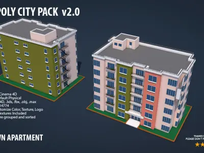 Low Poly City Pack 2 Low-poly 3D model