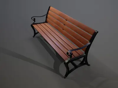 Bench Lowpoly 3D model Low-poly 3D model
