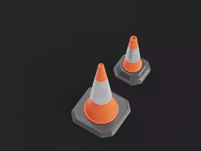 Traffic Cones 500 n 750 Orange 3D Model Pack