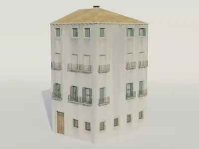 Apartment Building - Low-poly PBR Low-poly 3D model
