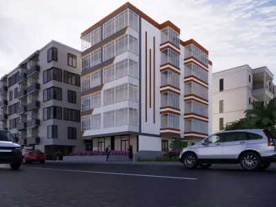 exterior facade Low-poly 3D model