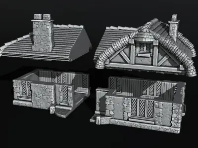 medieval house 3D print model