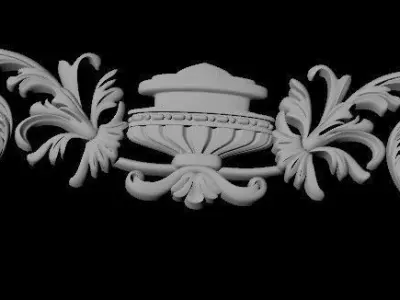 Central decor ornament for furniture 3D model 1116