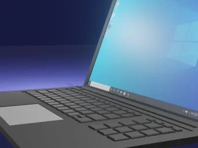 Low poly Laptop microsoft windows Low-poly 3D model